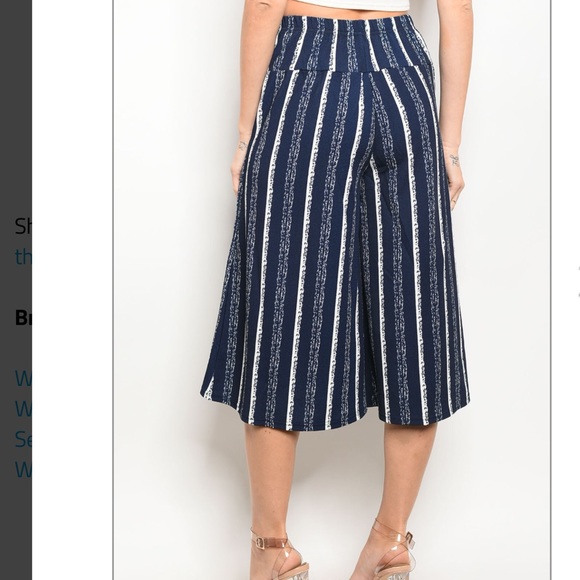 ☕️Stunning Blue Striped Wide Pant 🌟 - Picture 3 of 3